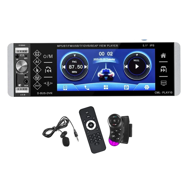 

Bluetooth Car Stereo 1 Din Touchscreen Car Audio AM/FM/RDS Radio Multimedia Car Radio Player USB/SD/AUX