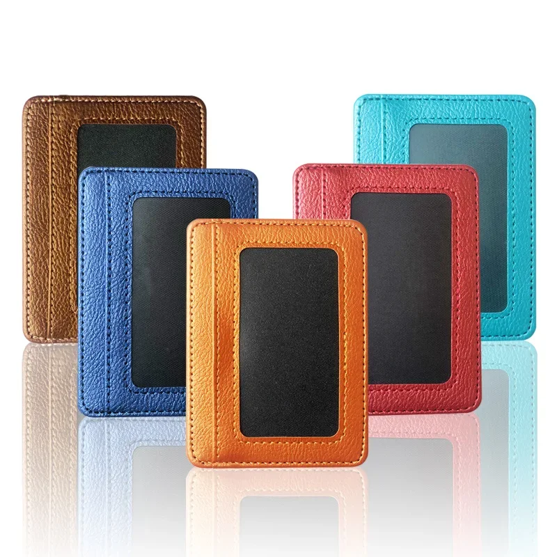 

New Thin Slim PU Leather Bank Credit Card Holder Card Covers 5 Cards Slots Men's Business ID Cards Case Man Wallet Card Holder