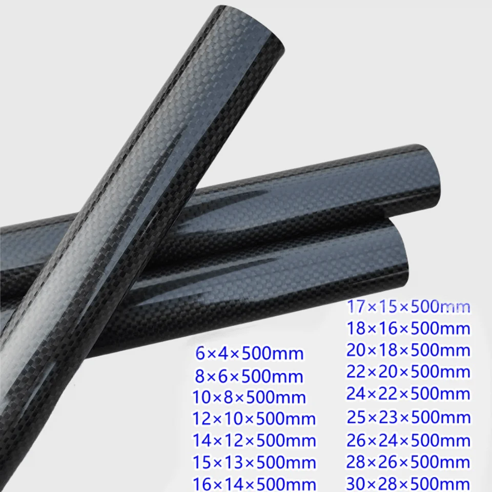 2PC 3K Plain weave glossy carbon fiber tube length 500mm carbon tube drone accessories high quality carbon fiber round tube
2PC 3K Plain weave glossy carbon fiber tube length 500mm carbon tube drone accessories high quality carbon fiber round tube