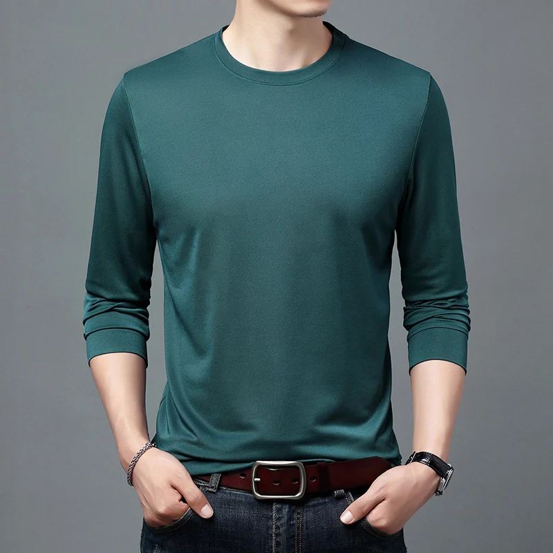 TFETTERS 2023 Spring Autumn Men T Shirts Solid Color Long Sleeved O-Neck Fashion T Shirt for Men Golf Office Men Clothing
TFETTERS 2023 Spring Autumn Men T Shirts Solid Color Long Sleeved O-Neck Fashion T Shirt for Men Golf Office Men Clothing
