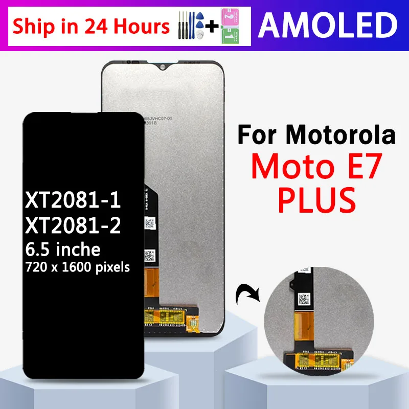 

6.5“Original for Motorola Moto E7 Plus lcd XT2081-1, XT2081-2 display touch screen digitizer Assembly for Moto E7Plus display
