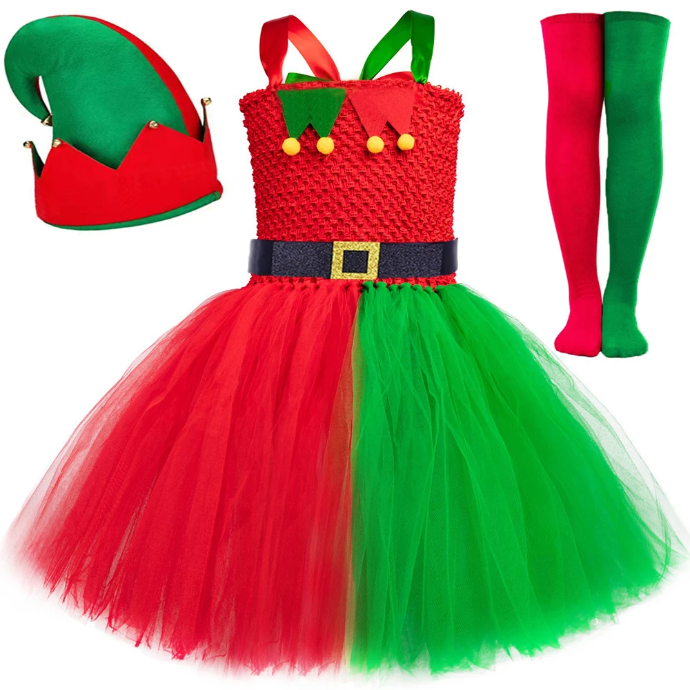 Red Green Christmas Elf Costumes Girls Xmas Carnival Party Cosplay Dresses for Kids New Year Outfits Child Gifts Holiday Clothes
Red Green Christmas Elf Costumes Girls Xmas Carnival Party Cosplay Dresses for Kids New Year Outfits Child Gifts Holiday Clothes