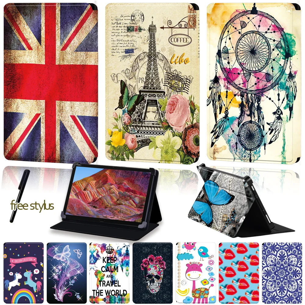 

PU Leather Tablet Stand Case for Huawei MediaPad M1/M2//M3/M5/M6/8.0"/8.4"/10"/10.8" Universal Old Image Pattern Series Cover