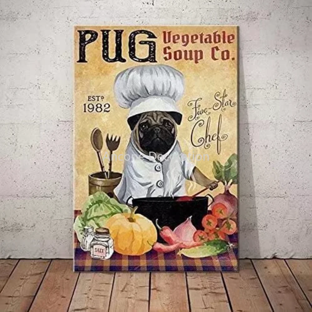 Pug Metal Tin Sign Uegetable Soup Co. Funny Poster Cafe Dining Room Living Room Bathroom Kitchen Home Art Wall Decor Plaque Gift
Pug Metal Tin Sign Uegetable Soup Co. Funny Poster Cafe Dining Room Living Room Bathroom Kitchen Home Art Wall Decor Plaque Gift