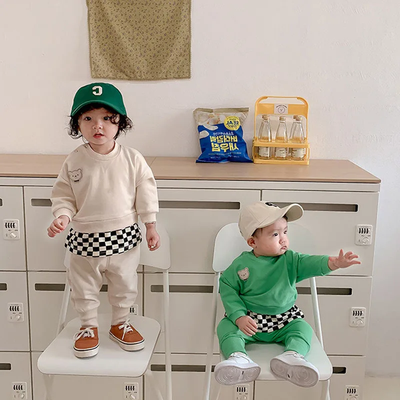 2023 Korean Spring Autumn Toddler Girl Clothes Set Cotton Solid Jogger Pant Suit Patchwork Checkerboard Shirt Infant Girl Outfit
2023 Korean Spring Autumn Toddler Girl Clothes Set Cotton Solid Jogger Pant Suit Patchwork Checkerboard Shirt Infant Girl Outfit