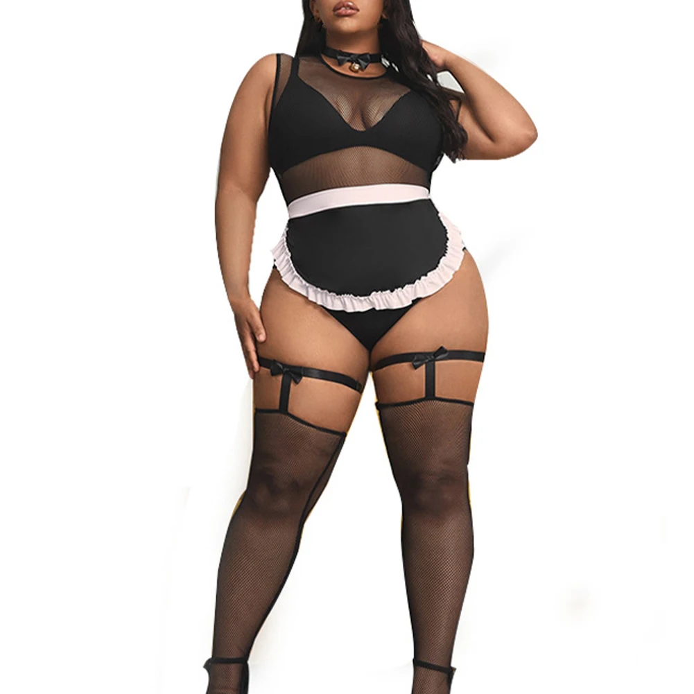 Plus Size Women Sexy Sheer See Through Bodysuit Leotard High Cut Underwear Porno Lingerie Maid Cosplay Costume Body Stocking Set
Plus Size Women Sexy Sheer See Through Bodysuit Leotard High Cut Underwear Porno Lingerie Maid Cosplay Costume Body Stocking Set