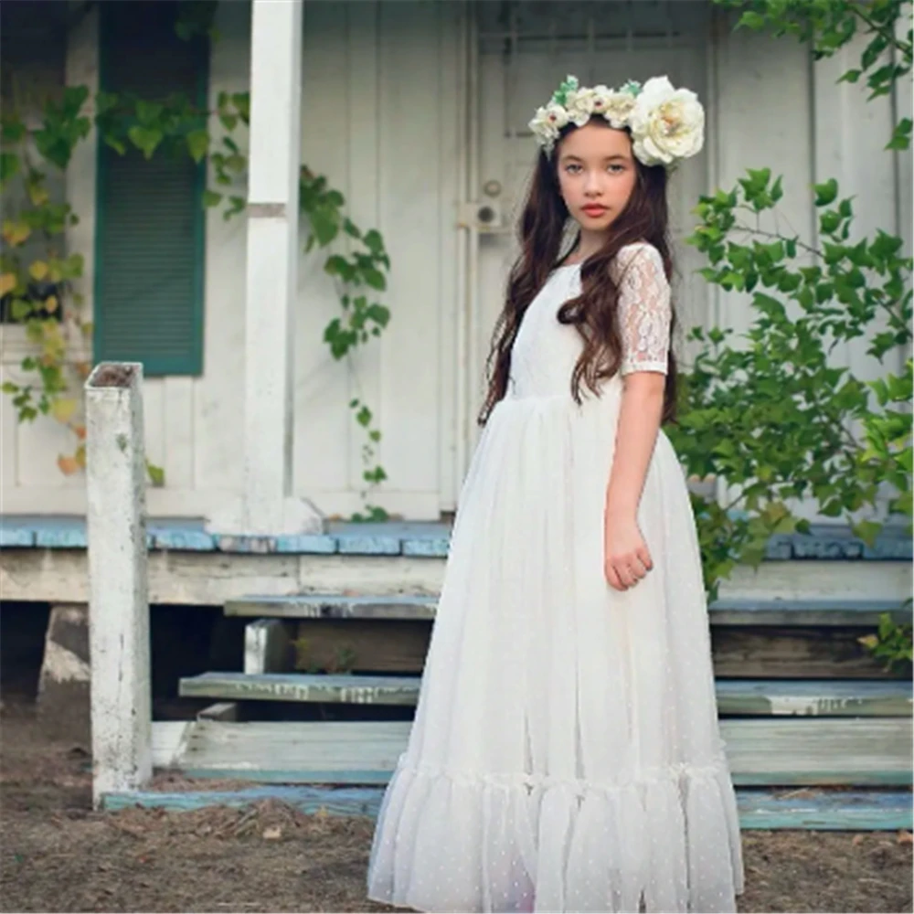 Flower Girl Dress White Angel Tulle Lace Printing Princess Ball Beauty Pageant First Communion Kids Surprise Birthday Present
Flower Girl Dress White Angel Tulle Lace Printing Princess Ball Beauty Pageant First Communion Kids Surprise Birthday Present