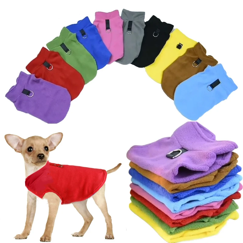 

Fleece Dog Clothes For Small Dogs Spring Autumn Warm Puppy Cats Vest Shih Tzu Chihuahua Clothing French Bulldog Jacket Pug Coats