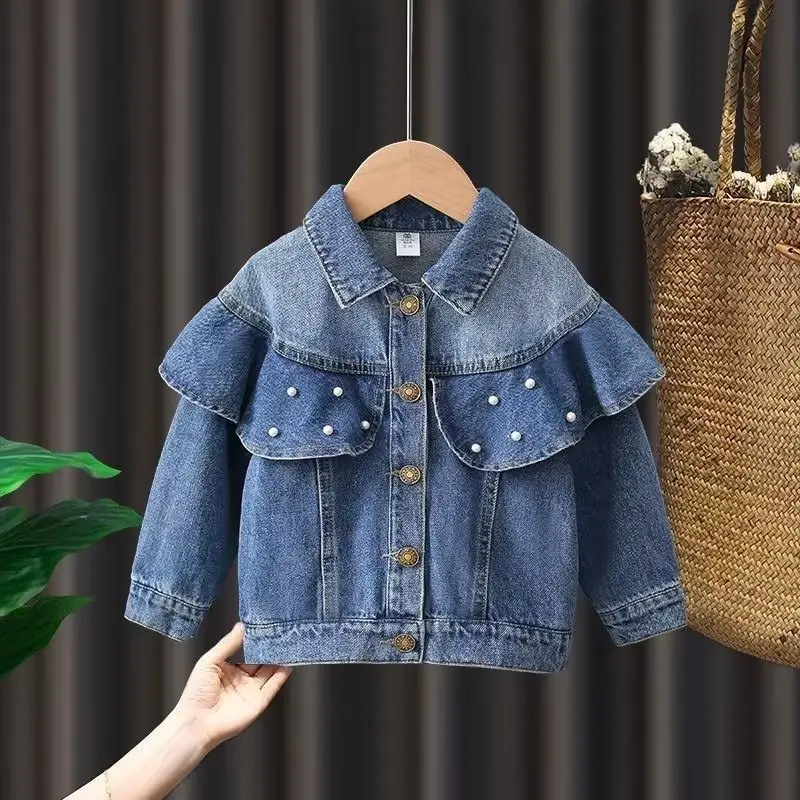 Spring Autumn Kids Denim Jean Jackets Pearl Top Clothes For Children New In Outerwears Jeans Jacket Fashion 2 4 6 T
Spring Autumn Kids Denim Jean Jackets Pearl Top Clothes For Children New In Outerwears Jeans Jacket Fashion 2 4 6 T