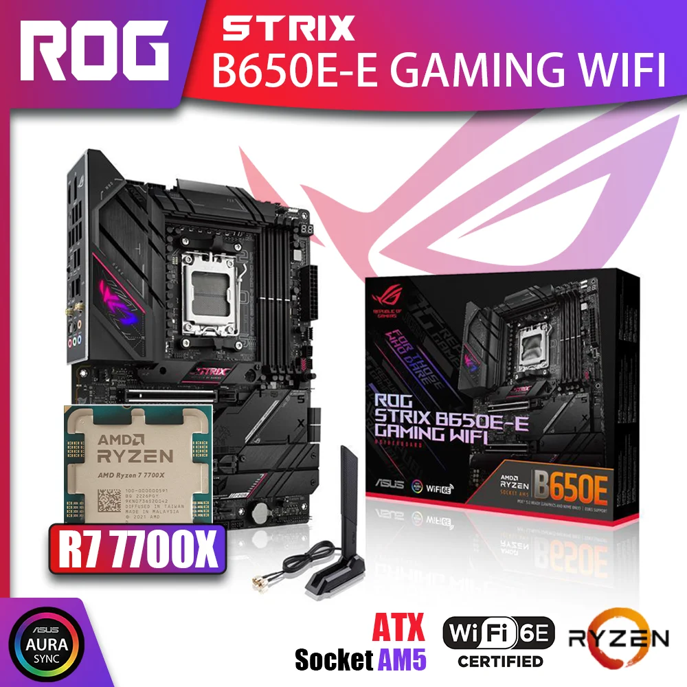 New Kit ASUS ROG STRIX B650E-E GAMING WIFI With AMD Ryzen 7 7700X CPU Processor DDR5 Memory Motherboard AM5 RGB Combo ATX
New Kit ASUS ROG STRIX B650E-E GAMING WIFI With AMD Ryzen 7 7700X CPU Processor DDR5 Memory Motherboard AM5 RGB Combo ATX