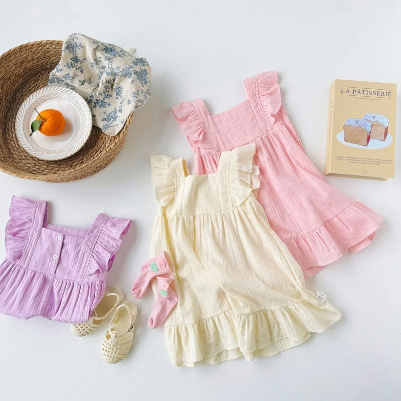 Girls' French-Style Square Collar Jacquard Cotton Dress2024Summer New Flying Sleeve Ruffled Children's Skirt Solid Color-MR
Girls' French-Style Square Collar Jacquard Cotton Dress2024Summer New Flying Sleeve Ruffled Children's Skirt Solid Color-MR