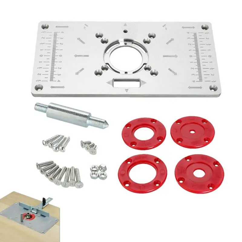 1set Router Table Insert Plate Aluminum Trimming Machine Engraving Fl-ip Board With 4 Rings For Woodworking
1set Router Table Insert Plate Aluminum Trimming Machine Engraving Fl-ip Board With 4 Rings For Woodworking
