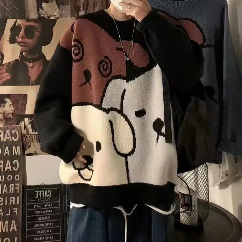 Sweater Men Loose Autumn and Winter Japanese Retro Cartoon Male Bottoming Shirt Fashion Trend Fashion Casual Harajuku Pullovers
Sweater Men Loose Autumn and Winter Japanese Retro Cartoon Male Bottoming Shirt Fashion Trend Fashion Casual Harajuku Pullovers