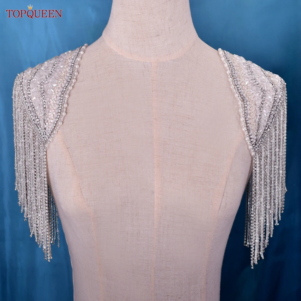 TOPQUEEN SP65 Bridal Shoulder Brooch Tassels Rhinestones Jewelry Handmade Shiny Epaulettes Clothes Decor for Sew with Applique
TOPQUEEN SP65 Bridal Shoulder Brooch Tassels Rhinestones Jewelry Handmade Shiny Epaulettes Clothes Decor for Sew with Applique