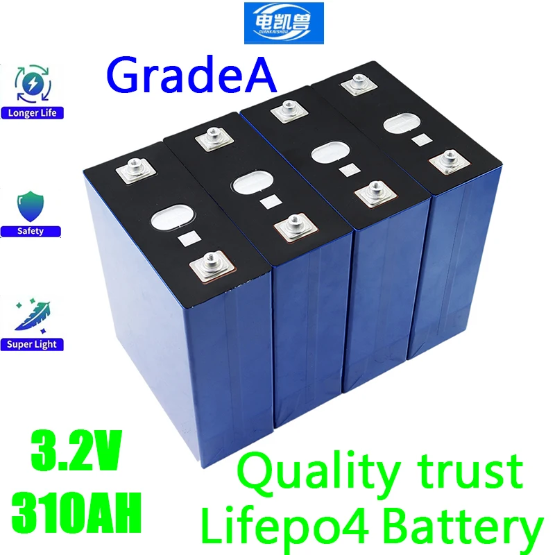 3.2V LiFePO4 310Ah original A-grade battery, portable power supply suitable for RV golf cart marine solar system, EU tax-free
3.2V LiFePO4 310Ah original A-grade battery, portable power supply suitable for RV golf cart marine solar system, EU tax-free