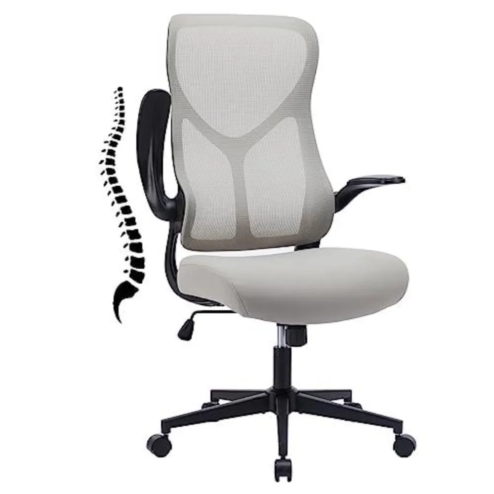 

Ergonomic Chair Office Desk Chairs Executive Home Office Chair WithFlip-up Armrests Lumbar Support Furniture Furnitures Computer