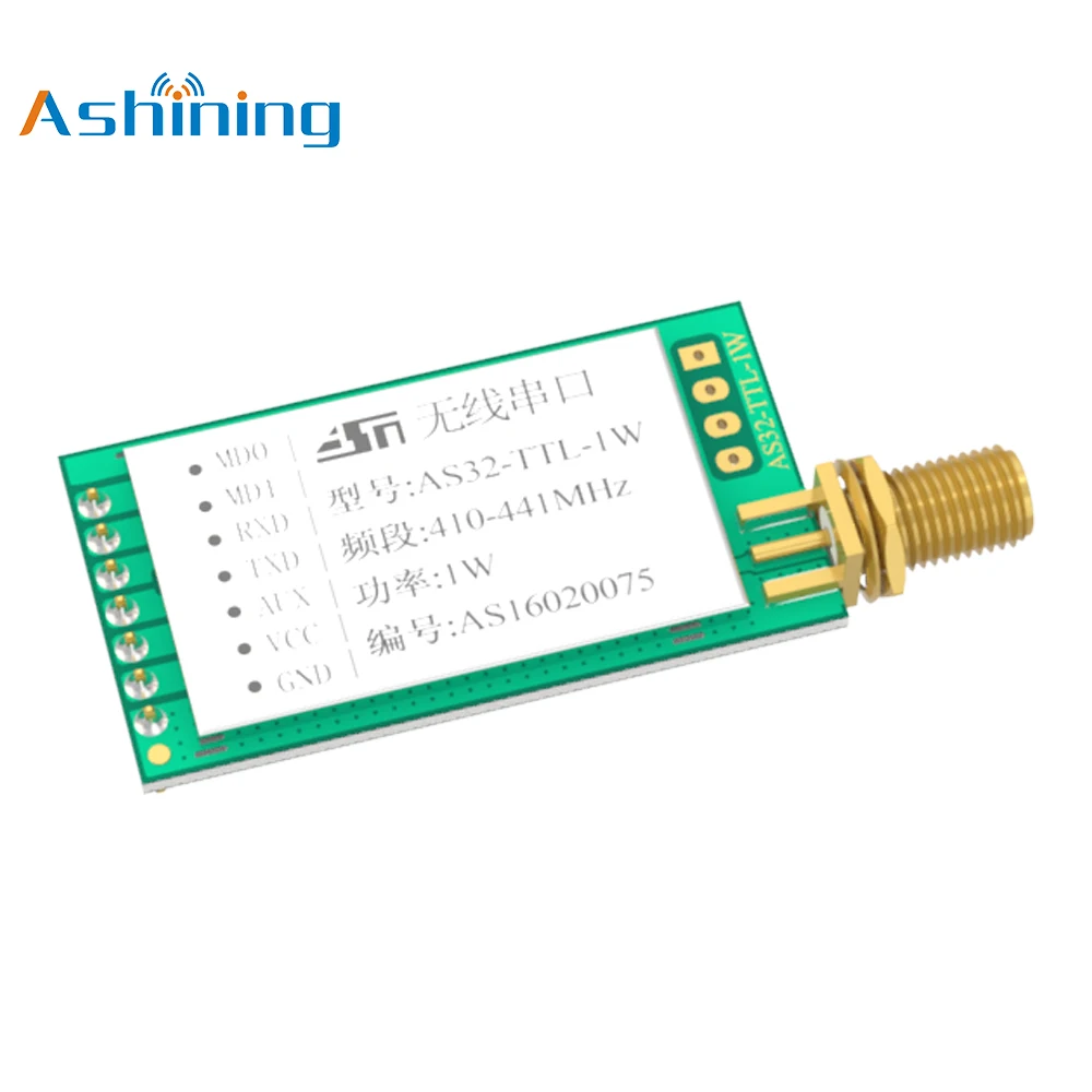 Ashining Long range 8KM Transceiver High Power RF Wireless Transmitter Module 433mhz LORA Module
Ashining Long range 8KM Transceiver High Power RF Wireless Transmitter Module 433mhz LORA Module