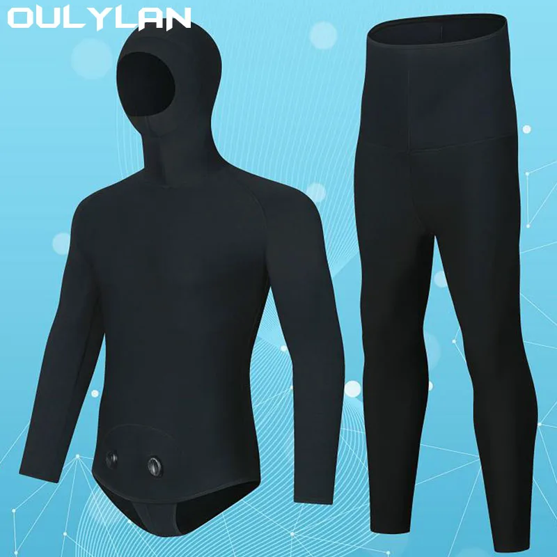 

Oulylan Neoprene 3MM Men Wetsuit Jackets Surf Pants Snorkeling Scuba Diving Underwater Spearfishing Clothes Kitesurf Equipment