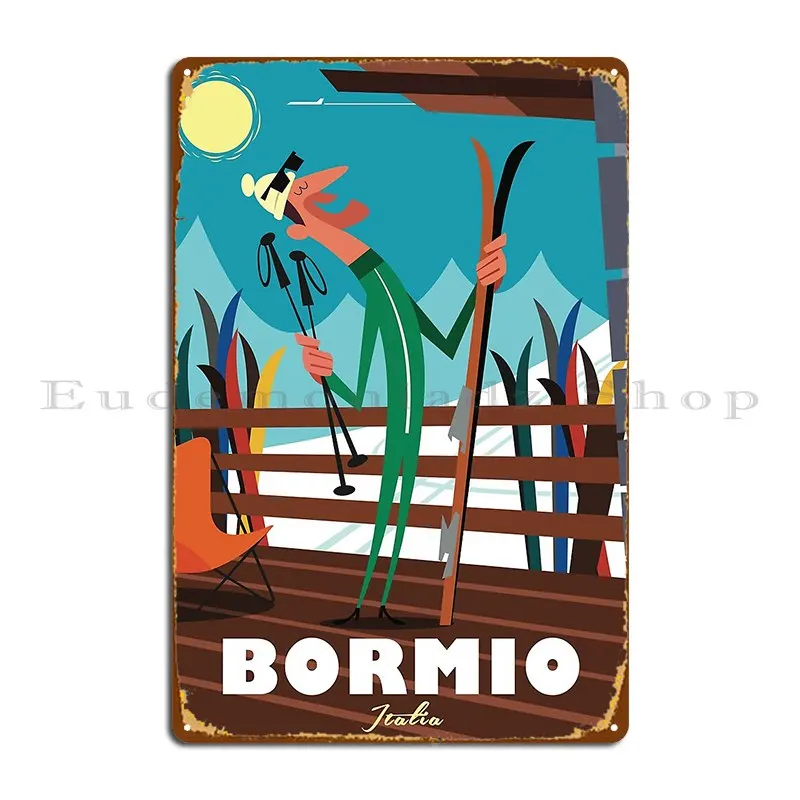 

Bormio Ski Poster Metal Sign Pub Plates Design Retro Poster Customize Tin Sign Poster