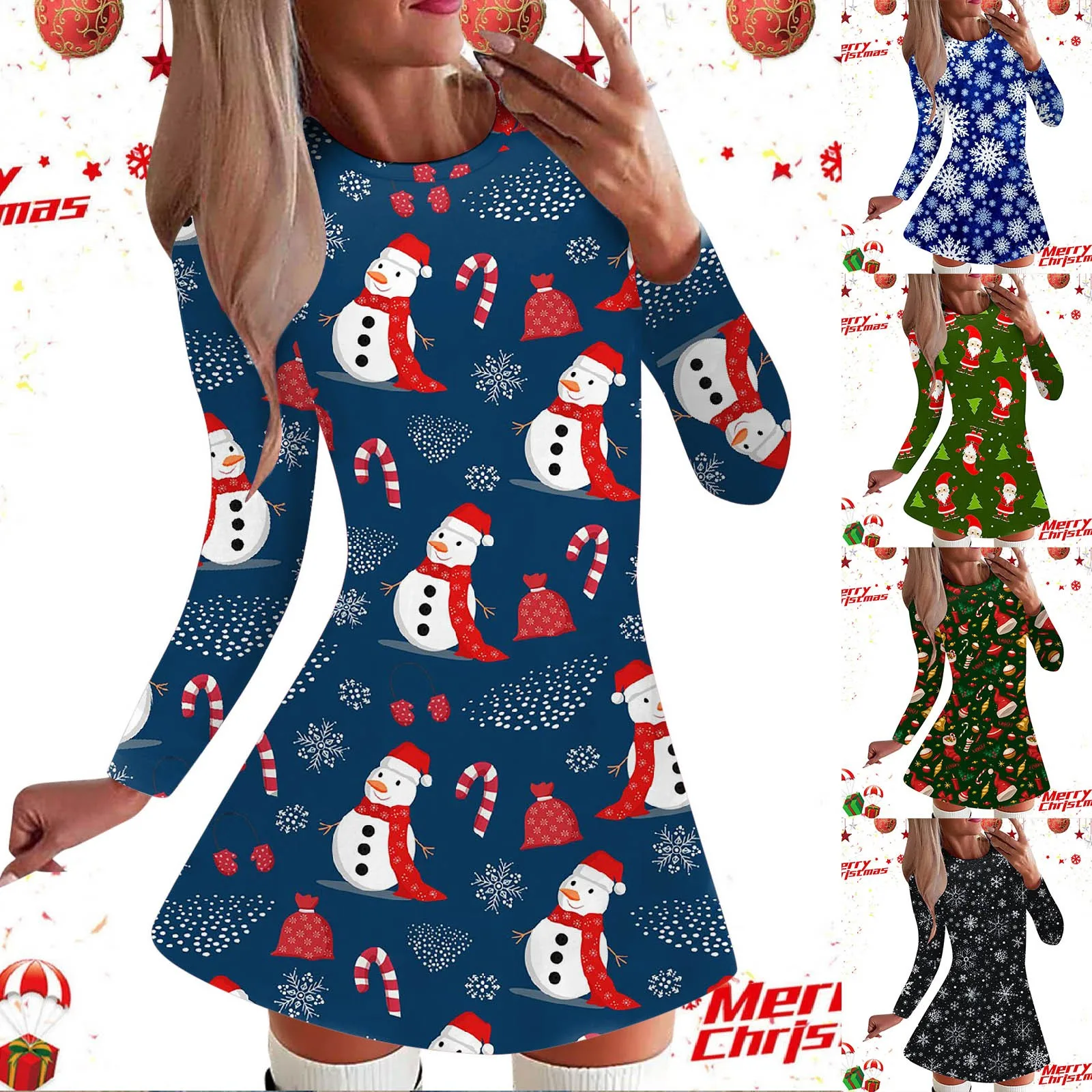 Casual Fashion Christmas Printed Round Neck Long Sleeve Dress Bodycon Daily Patchwork
Casual Fashion Christmas Printed Round Neck Long Sleeve Dress Bodycon Daily Patchwork