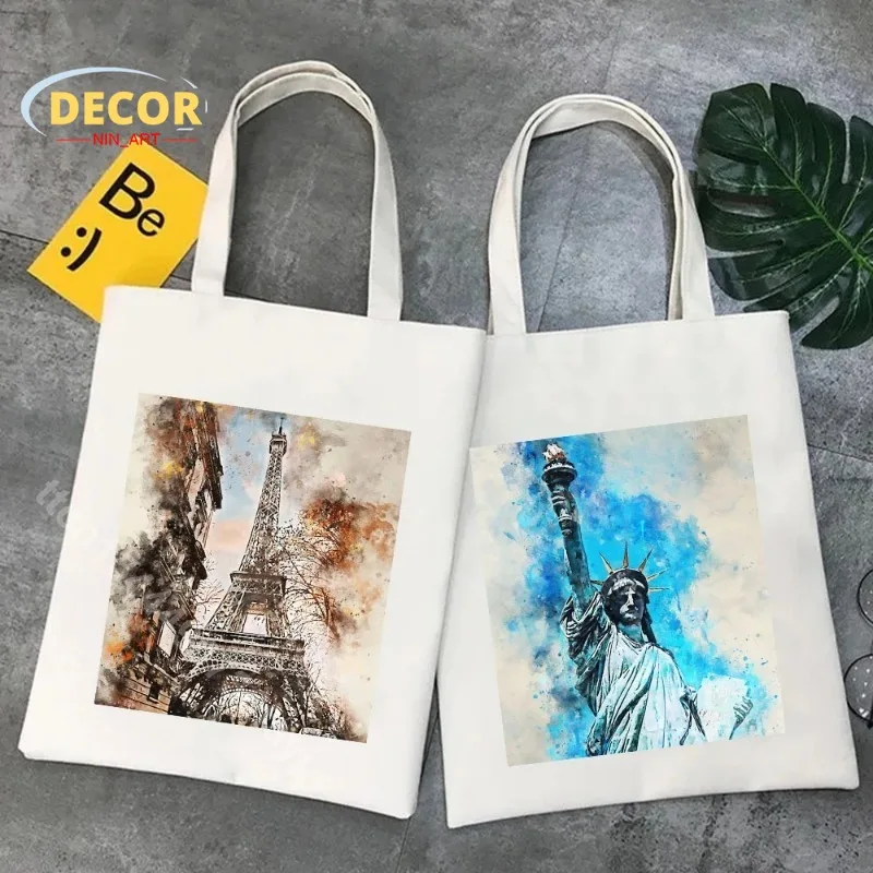 New York Paris Shoulder Bag London Pisa Rome Athens Painting Watercolor Women Girl Canvas Handbag Tote Eco Shopper Shopping Bags
New York Paris Shoulder Bag London Pisa Rome Athens Painting Watercolor Women Girl Canvas Handbag Tote Eco Shopper Shopping Bags