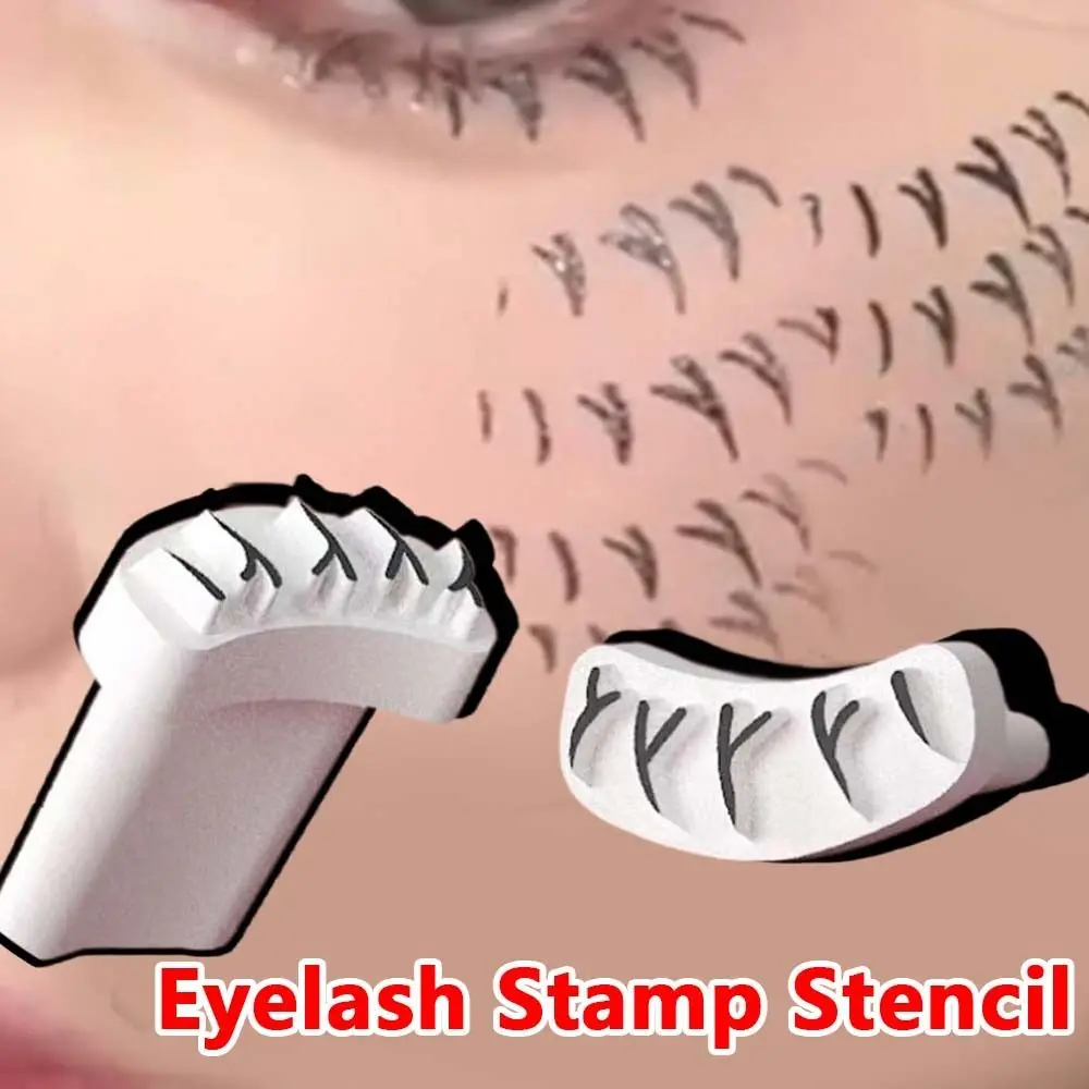 

Lower Eyelash Stamp Stencil with Handle Profession Lazy Quick Make Up Under Eyelash Template Seal False Eyelash Print Tool