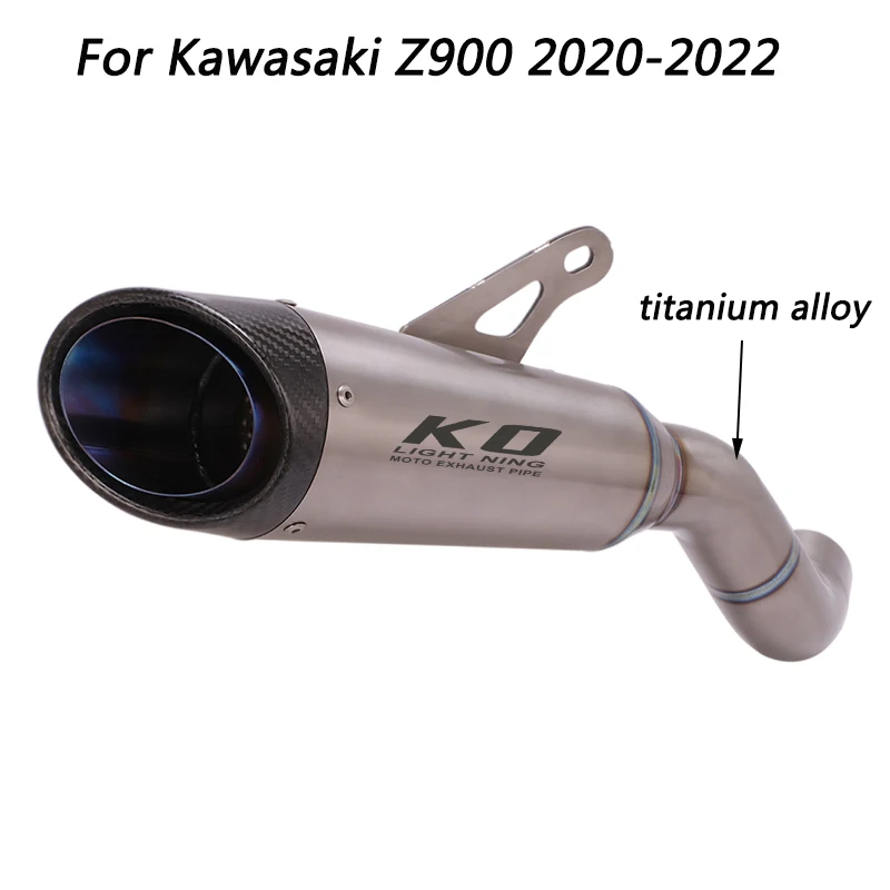 

Slip On Motorcycle Middle Connect Pipe And Exhaust Muffler Titanium Alloy Exhaust System For Kawasaki Z900 2020-2022