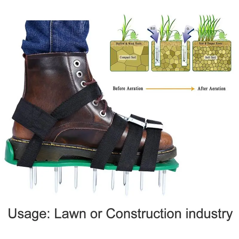 

Аэратор для газона, обувь с регулируемыми ремешками, инструмент для аэрации травы для сада, двора, газона, один размер, подходит всем