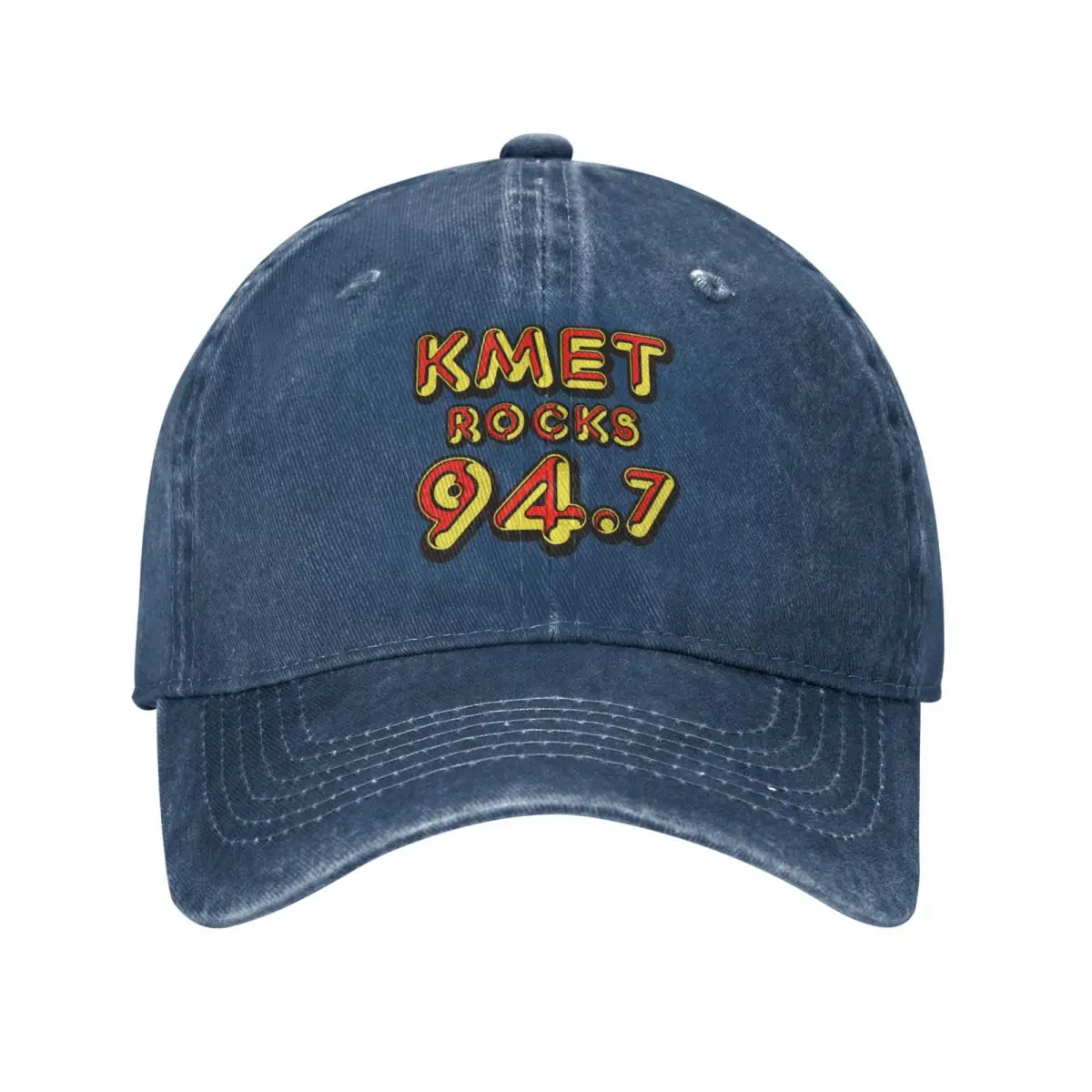 

KMET 94.7 Retro Radio Cowboy Hat Trucker Cap Women Beach Fashion Men'S