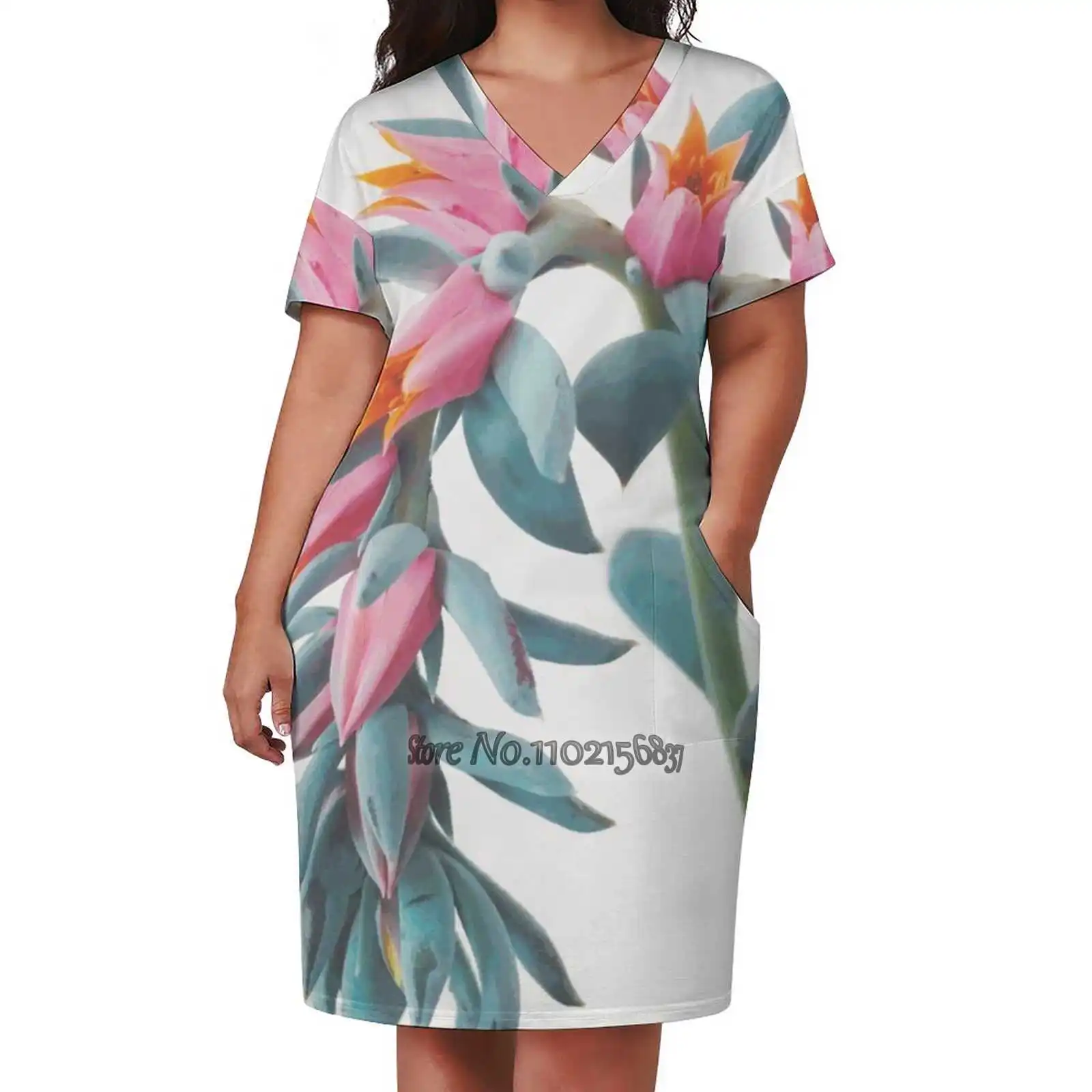 Succulent Cluster Sexy V-Neck Dress Fashion Casual Printed High Quality Short Sleeve Skirt 5Xl Flowering Succulent Nature
Succulent Cluster Sexy V-Neck Dress Fashion Casual Printed High Quality Short Sleeve Skirt 5Xl Flowering Succulent Nature