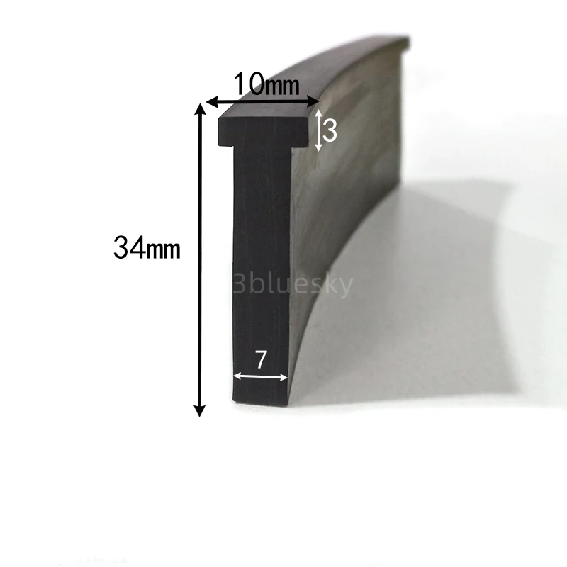 

Rubber T Strip Glass Metal Wood Panel Edge Encloser Shield Car Cable Cover Solar Photovoltaic Sealing 10x34mm Black