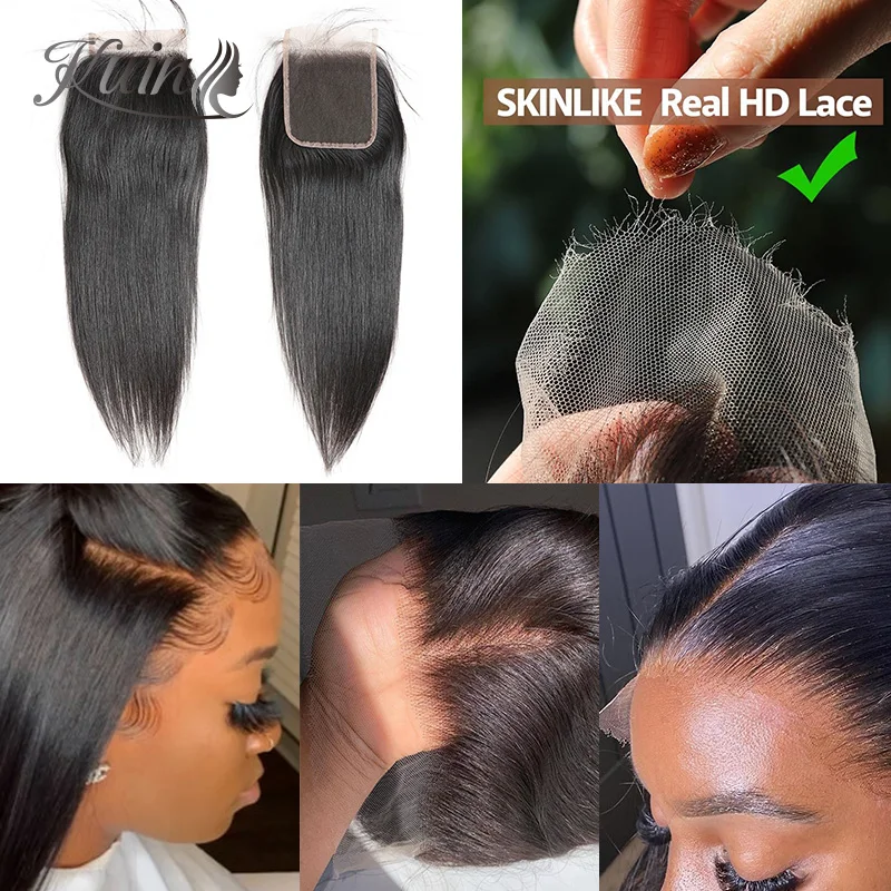 

2x6 4x4 5x5 6x6 HD Lace Closure Pre Plucked Hairline 13x6 13x4 Lace Frontal Melt Skin Malaysian Straight Human Virgin Hair