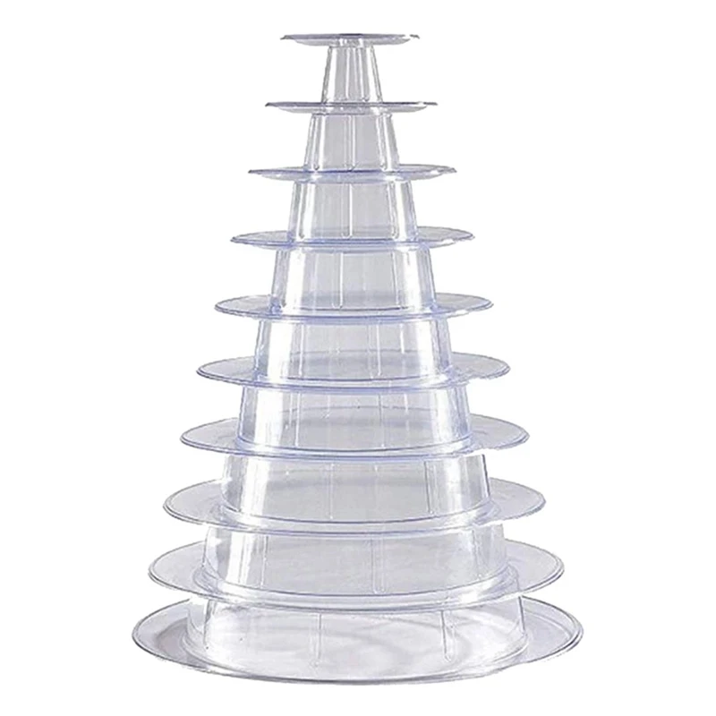 

10 Tier Cupcake Holder Stand Round Macaron Tower Stand Clear Cake Display Rack For Wedding Birthday Party Decor