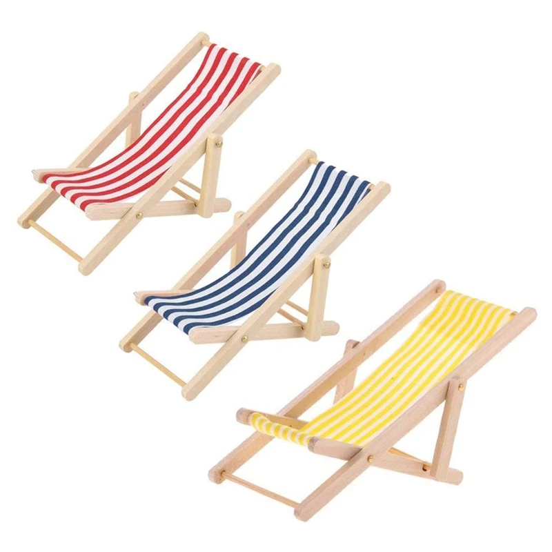 3Pcs 1:12 Miniature Foldable Wooden Beach Chair Mini Deck Chair Longue Deck Chair With Stripe Dollhouse Accessories
3Pcs 1:12 Miniature Foldable Wooden Beach Chair Mini Deck Chair Longue Deck Chair With Stripe Dollhouse Accessories