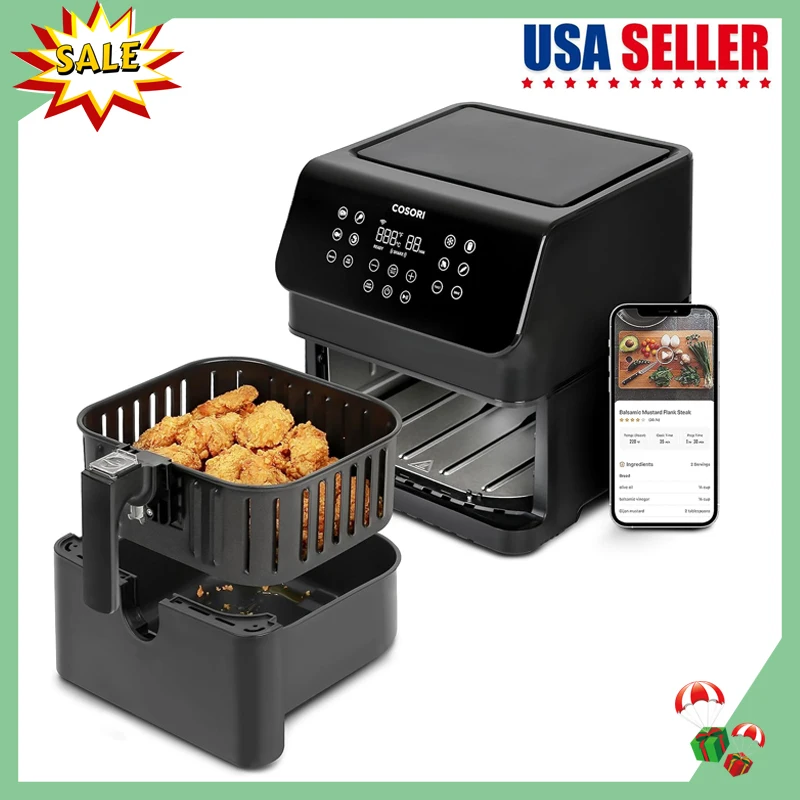 

COSORI Air Fryer Pro Smart 5.8QT that Roast, Bake, 3-Way Control, 12-IN-1 Customizable Functions, Online Recipes, Detachable