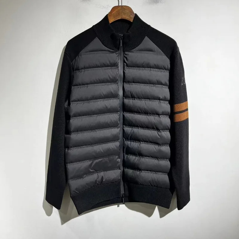 

2024ss Zz Vintage Knit Down Patchwork Jacket Warm Men's Coat Techwear Y2k Traf Streetwear Windbreaker Clothing High Street