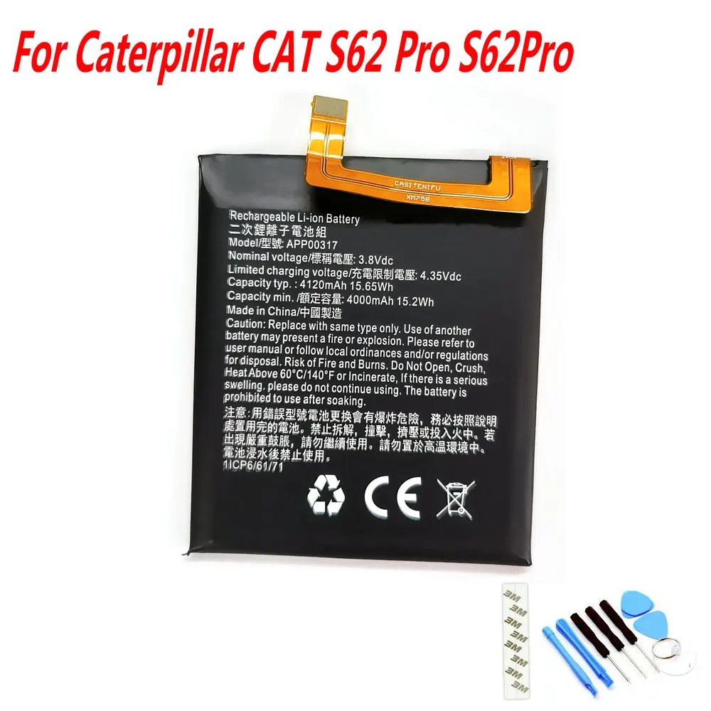 Original 3.8V 4120mAh APP00317 Battery For Caterpillar CAT S62 Pro S62Pro Mobile Phone
Original 3.8V 4120mAh APP00317 Battery For Caterpillar CAT S62 Pro S62Pro Mobile Phone