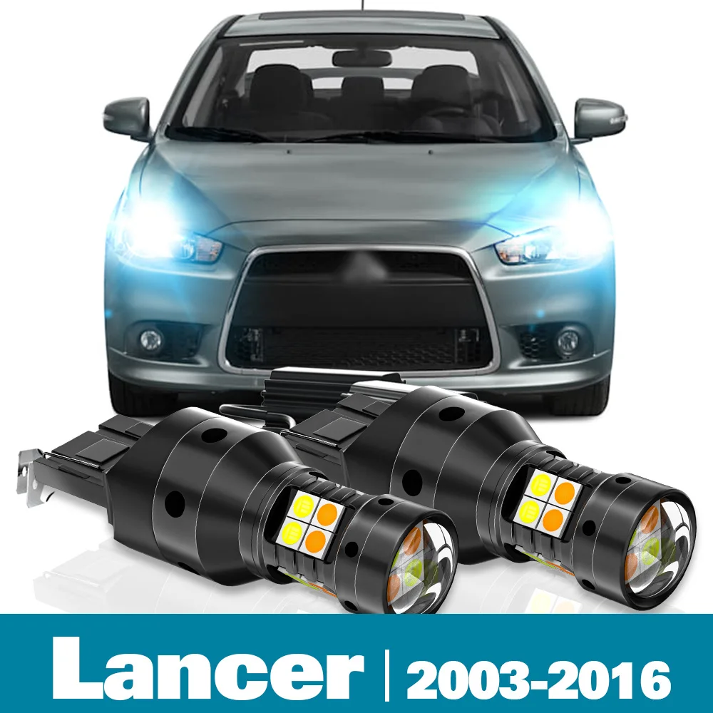 

2pcs LED Dual Mode Turn Signal+Daytime Running Light DRL For Mitsubishi Lancer 7 8 Accessories 2003-2016 2010 2011 2012 2013 201