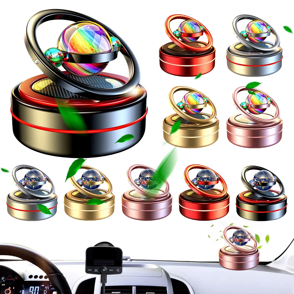 

Solar Rotating Car Air Freshener Aluminum Alloy Car Perfume Fragrance Auto Rotating Air Fresher Interior Decor Accessories