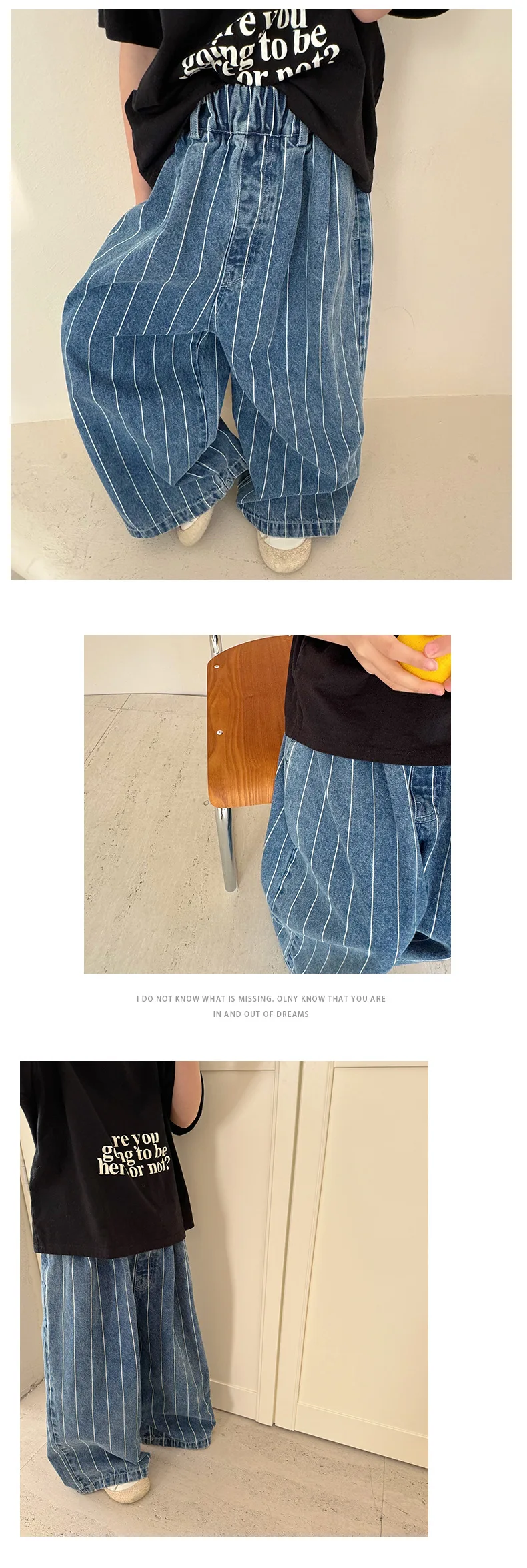 2025 Spring New Children Striped Denim Trousers Baby Boys Casual Pants Toddler Girls Wide Leg Pants Kids Fashion Loose Jeans 9 S3f3c4a2722c94c77a856764855647fa7r