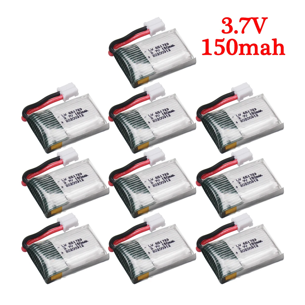 

5/10 pcs H36 battery 3.7V 150mAh For E010 E011 E012 E013 Furibee F36 RC Quadcopter Parts 3.7v 651723 Lipo Battery For Toys Drone