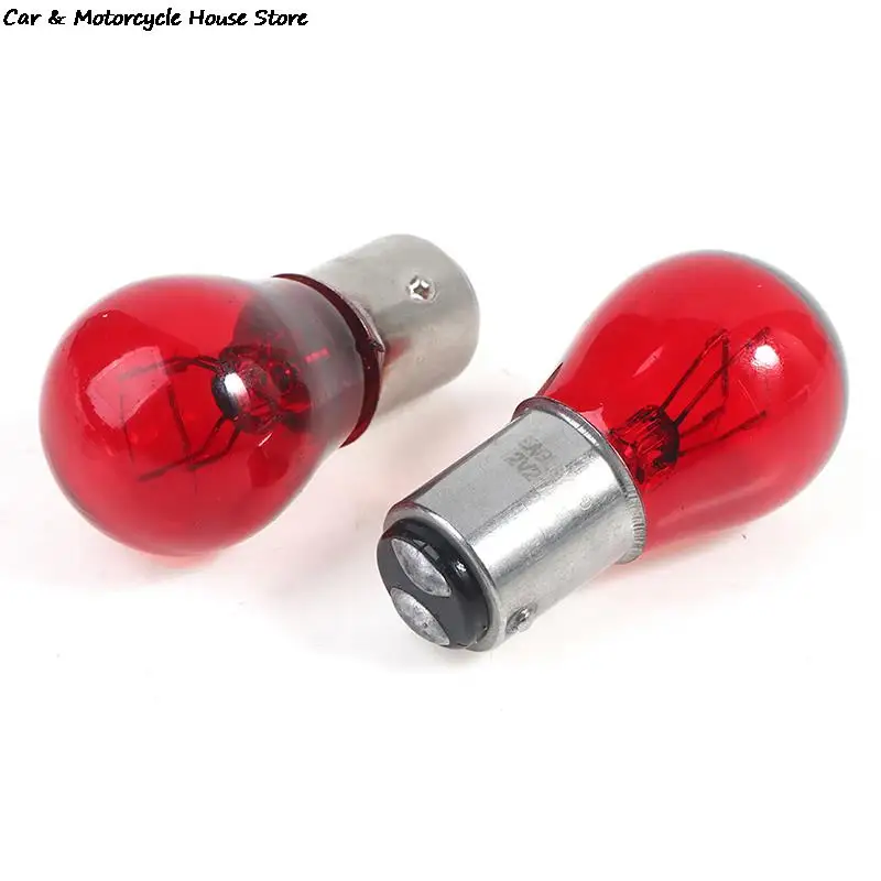 

2Pcs BAW15D Red Brake Stop Tail Light Car Bulb 12V Turn Signals Warning Lights