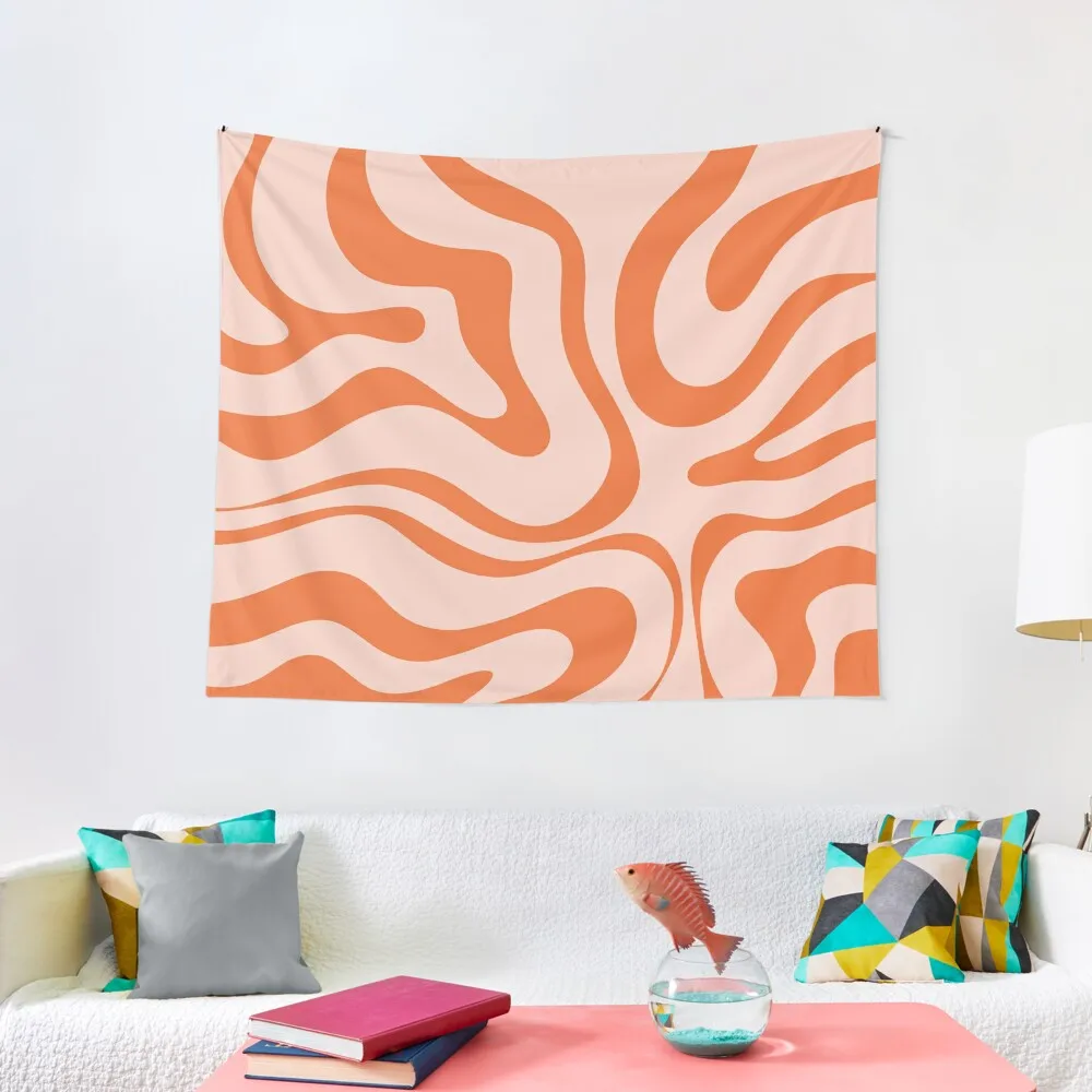 

Liquid Swirl Modern Abstract Pattern in Pale Blush Pink and Orange Tapestry Aesthetic Room Decors Aesthetic Room Decor Tapestry
