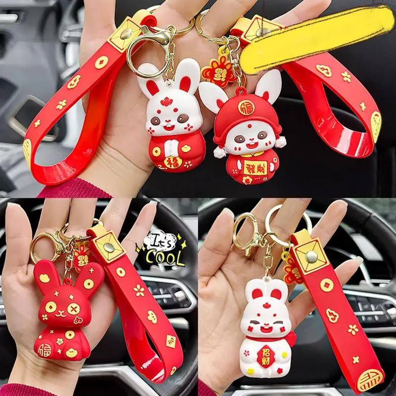 

Chinese New Year Cute Rabbit Doll Keychains | Zodiac Animals Key Chain Bunny Hanging Accessories For Handbag