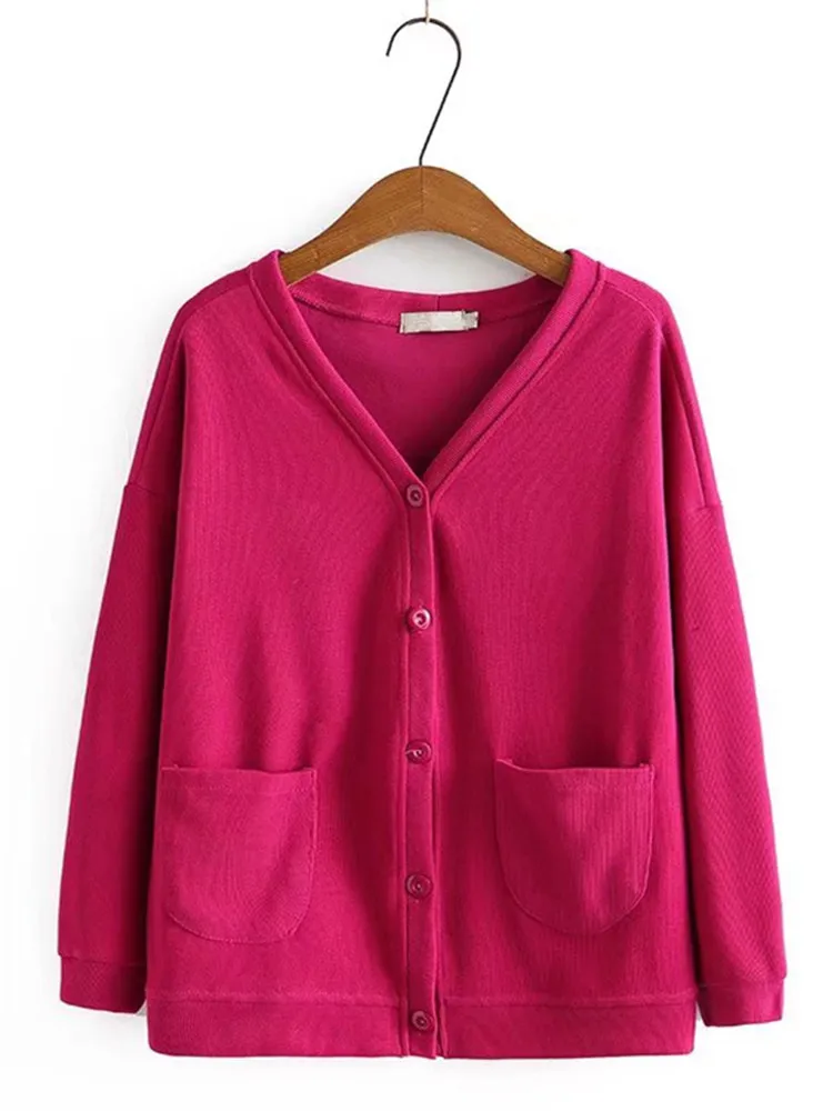 Plus Size Clothing For Women In Spring And Autumn's Wear V neck Elastic Knitted Coat Large Size Thin Cardigan With Pockets Ladys
Plus Size Clothing For Women In Spring And Autumn's Wear V neck Elastic Knitted Coat Large Size Thin Cardigan With Pockets Ladys