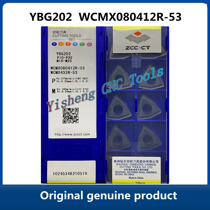 

Free Shipping Original ZCC CT YBG201 YBG202 WCMX080412R-53 YBD252 YBG205 Carbide Inserts CNC Turning Tool Lathe Cutter Tools