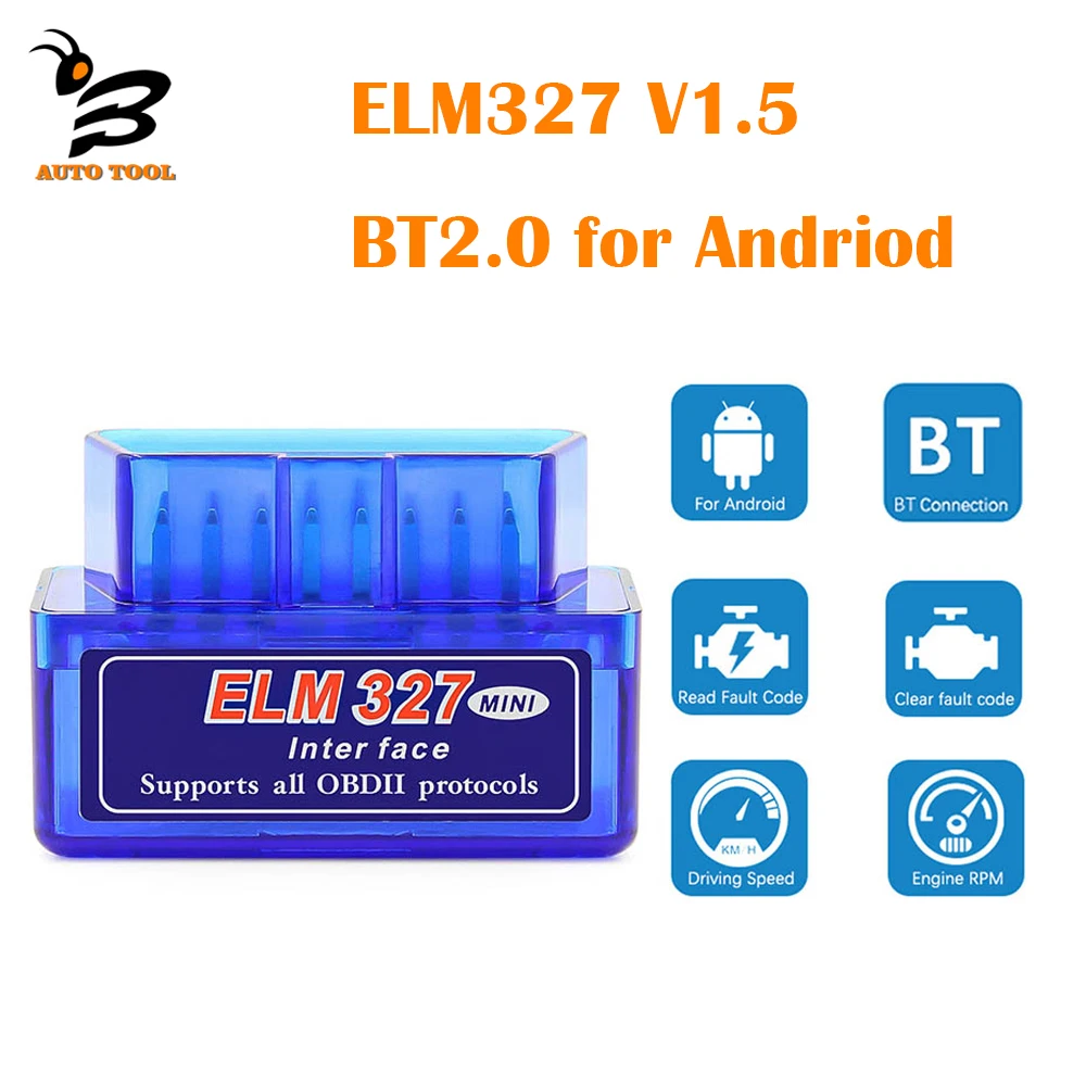 

OBD2 Scaner Elm327 V1.5 Bluetooth-Compatible 2.0 ELM 327 for Android OBD 2 Car Diagnostic Scanner Tool Auto Code Reader