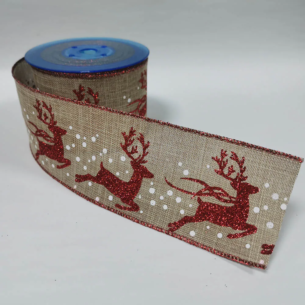 25YARDS 63MM Christmas Elk Burlap Ribbon with Wired Edged for Holiday Decoration Chirstmas Gift DIY Wrapping N2310
25YARDS 63MM Christmas Elk Burlap Ribbon with Wired Edged for Holiday Decoration Chirstmas Gift DIY Wrapping N2310