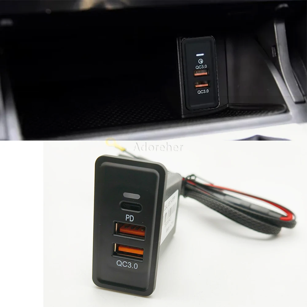 

Автомобильное зарядное устройство с двумя USB-портами, 12 В/24 В, адаптер для быстрой зарядки QC3.0, автомобильный телефон для VW Golf 7/7, 5rline Passat JettaCar, аксессуары