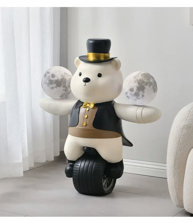 Modern Light Luxury Living Room Creative Floor-standing Bear Ornaments Lamp Panel Sofa Storage Tray High-end Home Decoration Modern Light Luxury Living Room Creative Floor-standing Bear Ornaments Lamp Panel Sofa Storage Tray High-end Home Decoration